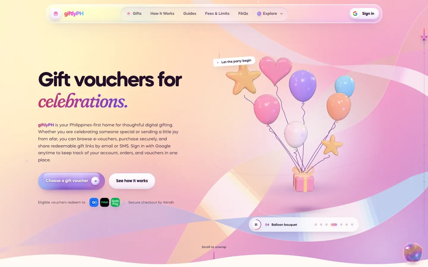 GiftlyPH on a desktop browser