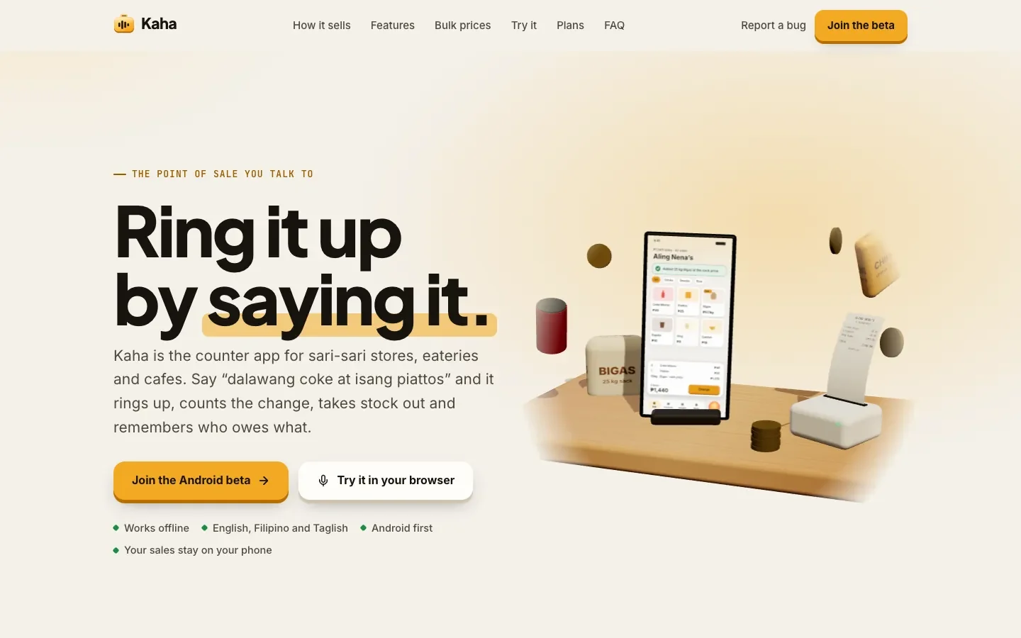 Kaha on a desktop browser