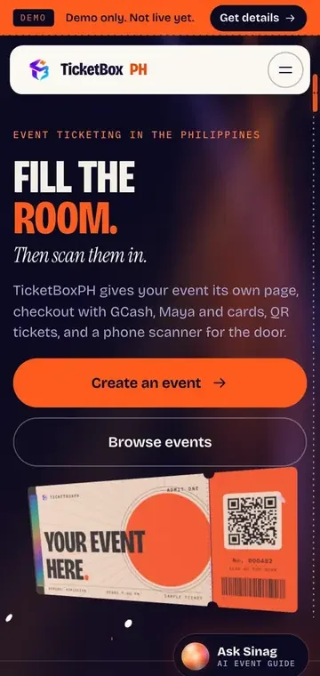 TicketBoxPH on a phone
