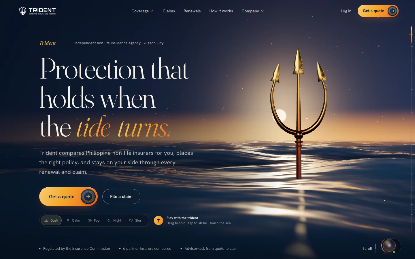 Trident PH on a desktop browser